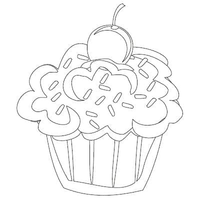 Desenho gratuito Bolinho #210592 da colecao Comida e Nutrição para imprimir