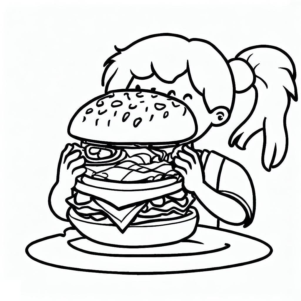 Desenho gratuito Hambúrguer #186742 da colecao Comida e Nutrição para imprimir