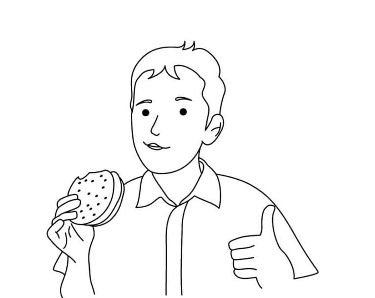 Desenho gratuito Hambúrguer #186758 da colecao Comida e Nutrição para imprimir