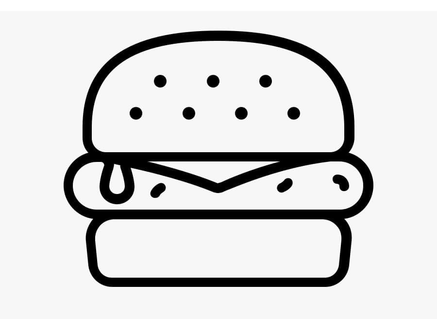 Desenho gratuito Hambúrguer #186778 da colecao Comida e Nutrição para imprimir