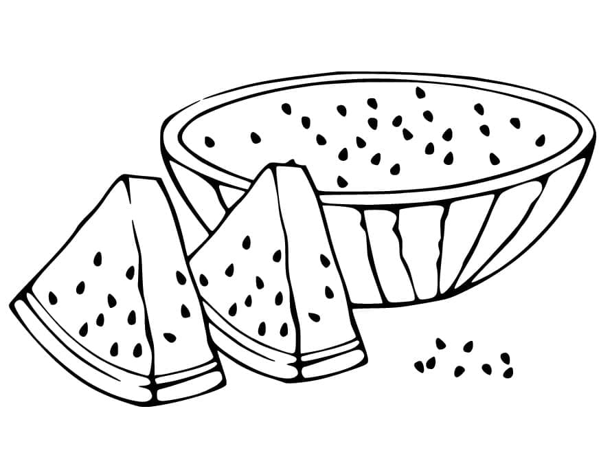 Ilustração de Melancia #212602 para colorir, parte da coleção Comida e Nutrição Ilustração de Melancia #212602 para colorir, parte da coleção Comida e Nutrição