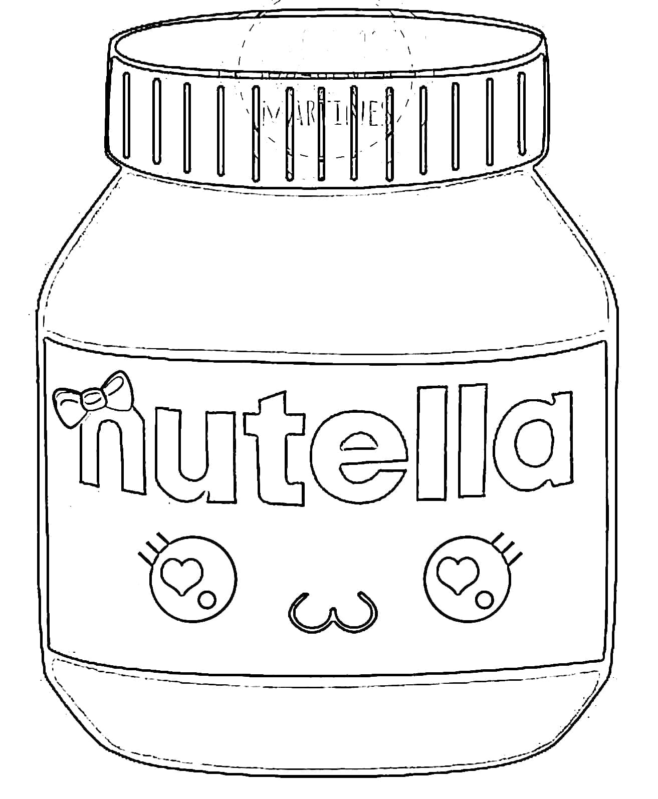 Página para colorir: Nutella Kawaii (Comida e Nutrição) #202417 - Páginas para Colorir Imprimíveis Gratuitamente