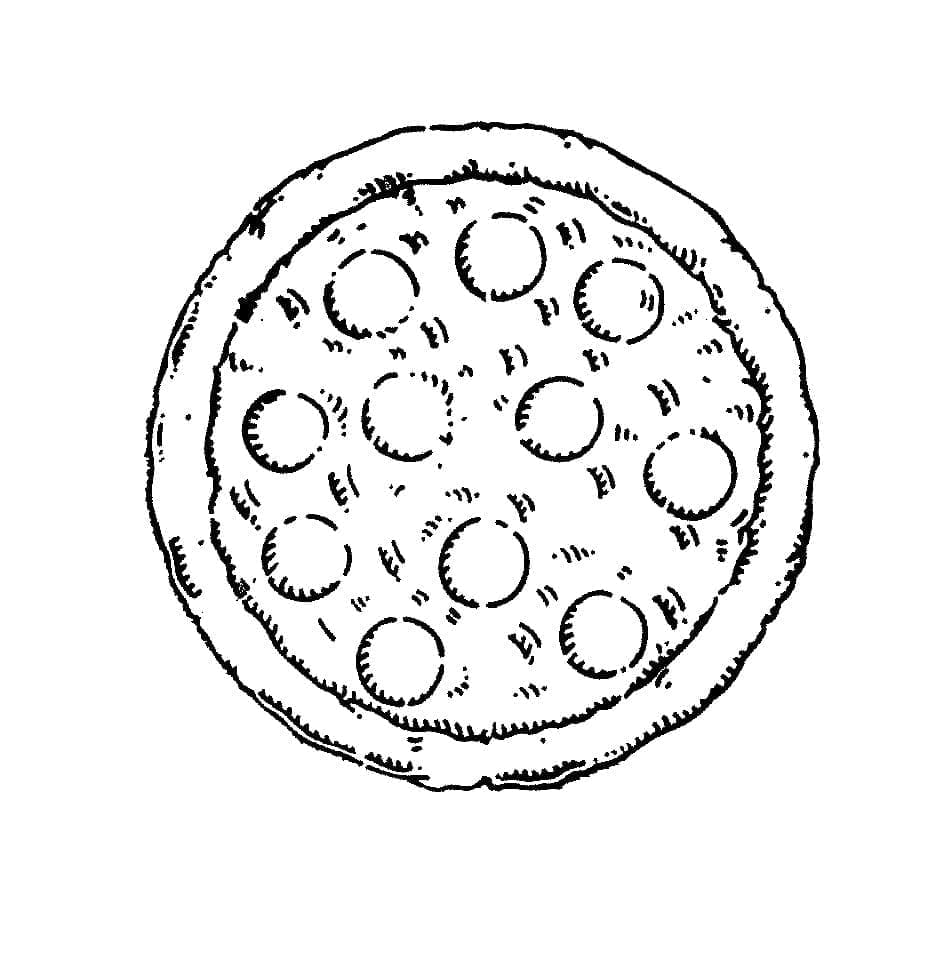 Desenho gratuito Pizza #197414 da colecao Comida e Nutrição para imprimir