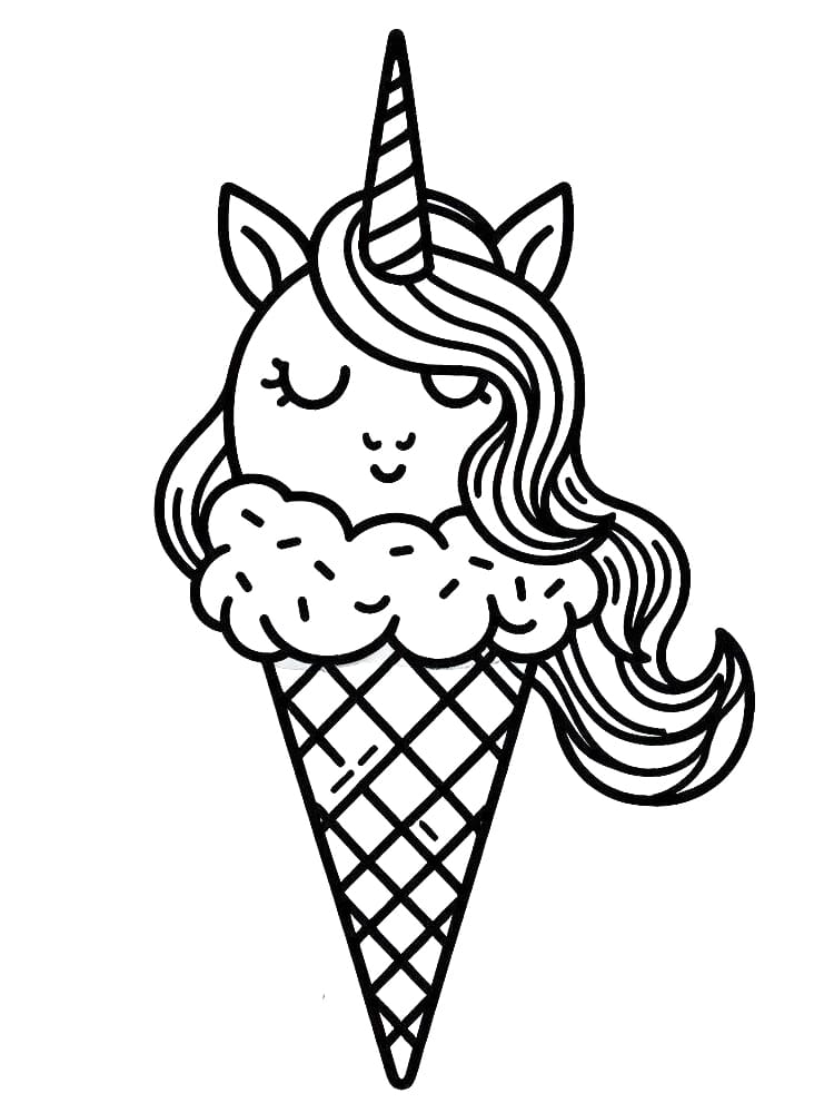 Página para colorir: Sorvete de Unicórnio (Comida e Nutrição) #211766 - Páginas para Colorir Imprimíveis Gratuitamente