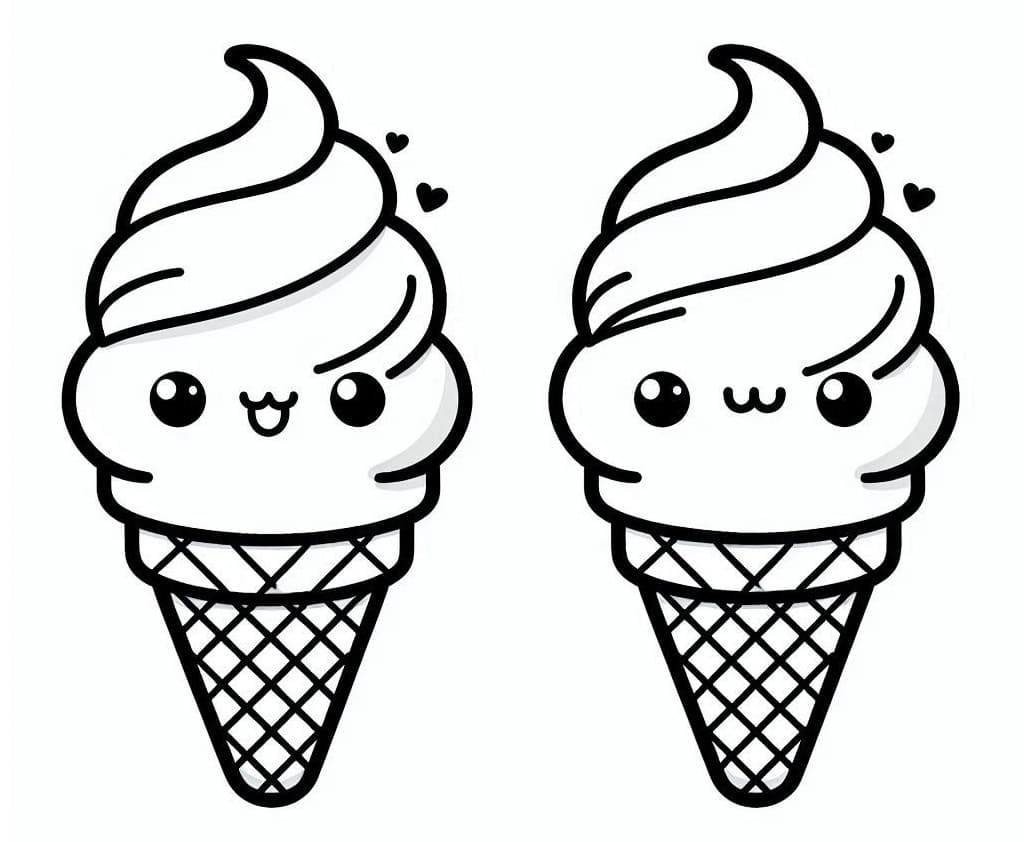 Desenho gratuito Sorvete Kawaii #216300 da colecao Comida e Nutrição para imprimir