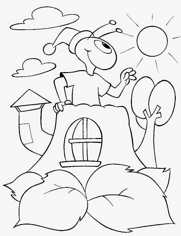 Desenho gratuito A Cigarra e a Formiga #191443 da colecao Contos de Fadas e Histórias para imprimir