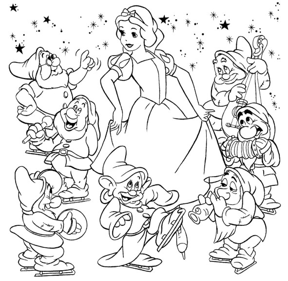 Página para colorir: Branca de Neve e os Sete Anões (Contos de Fadas e Histórias) #133922 - Páginas para Colorir Imprimíveis Gratuitamente