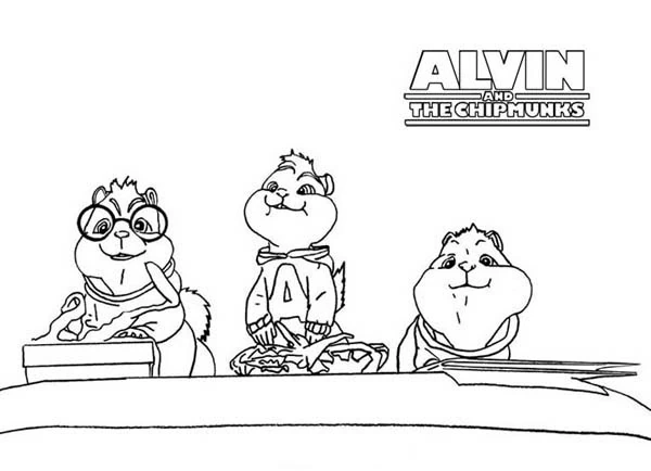 Atividade criativa: desenho de Alvin e the Chipmunks #128464 para colorir da coleção Desenhos Animados e Séries Animadas