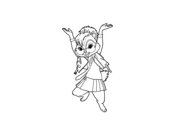 Desenho de Alvin e the Chipmunks esquilo dançando para colorir Desenho de Alvin e the Chipmunks esquilo dançando para colorir