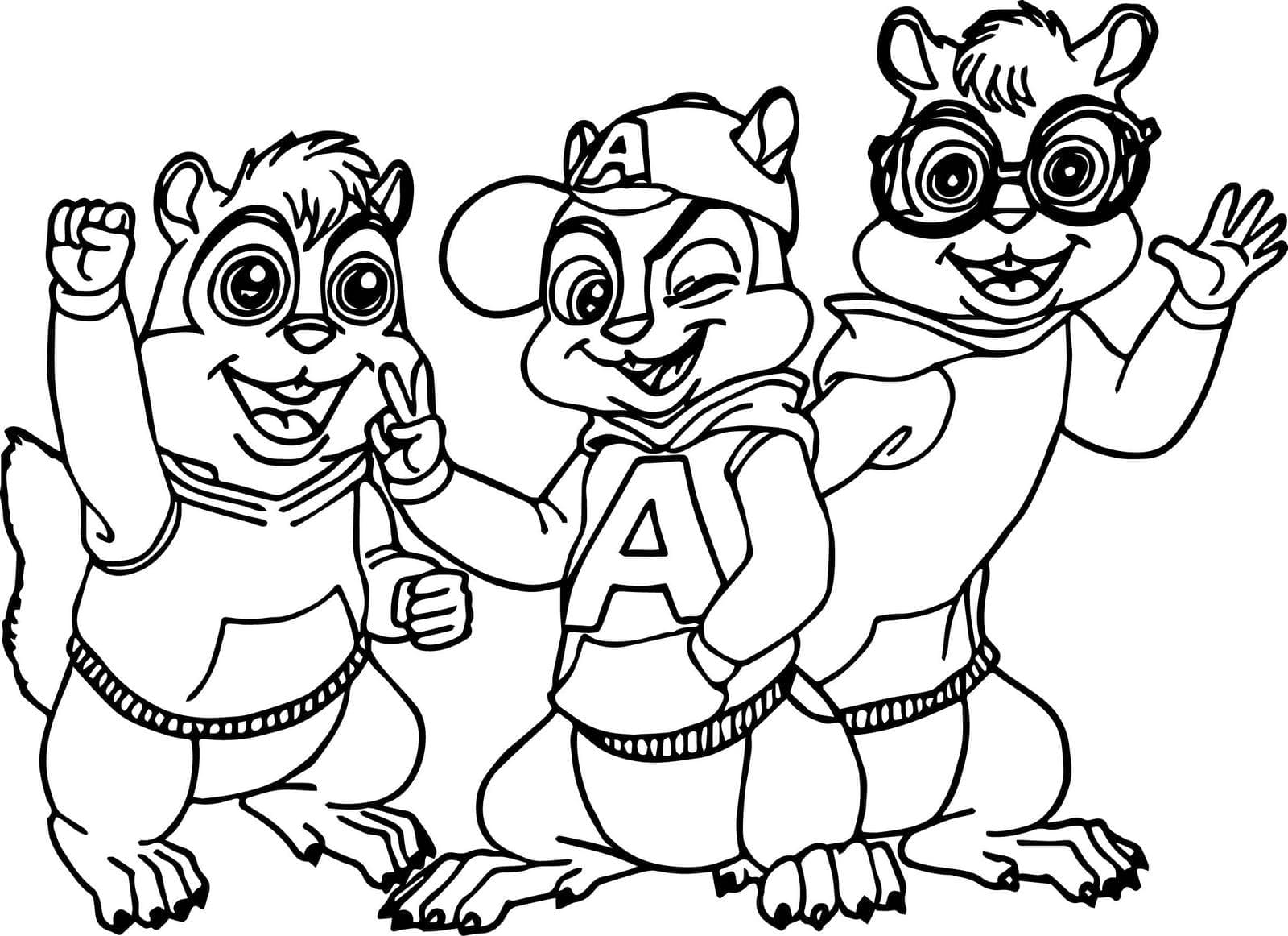 Desenho gratuito Alvin e the Chipmunks #203400 da colecao Desenhos Animados e Séries Animadas para imprimir