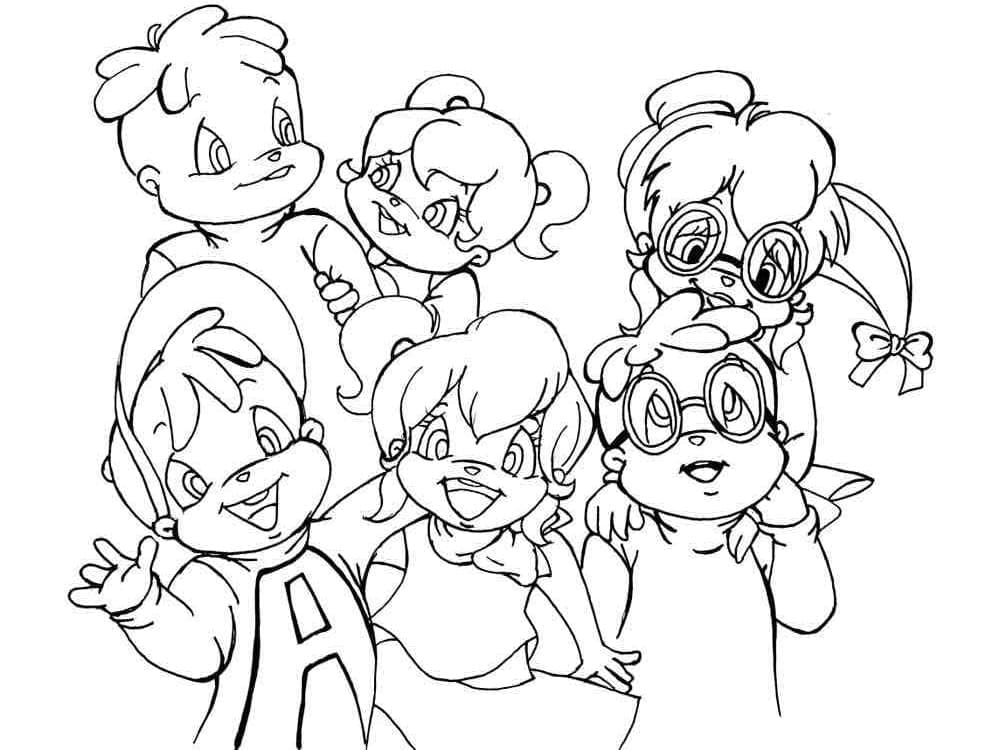 Desenho gratuito Alvin e the Chipmunks #203417 da colecao Desenhos Animados e Séries Animadas para imprimir