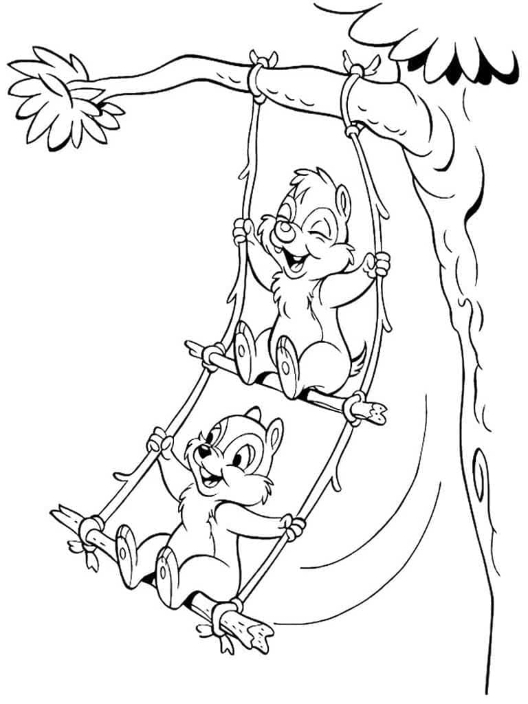 Atividade criativa: desenho de Chip e Dale for Kids #185794 para colorir da coleção Desenhos Animados e Séries Animadas