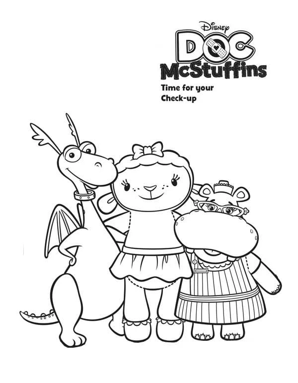 Desenho de Toufy, Câline e Hallie juntos para colorir Desenho de Toufy, Câline e Hallie juntos para colorir