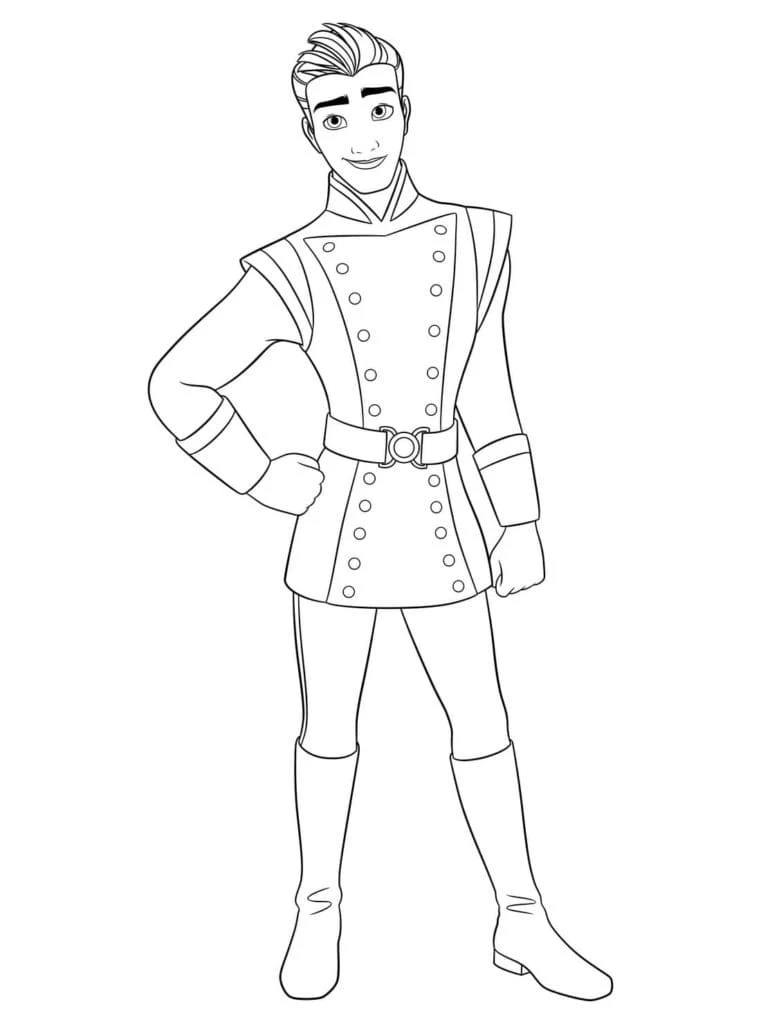 Desenho de Gabriel de pé com orgulho em uniforme para colorir Desenho de Gabriel de pé com orgulho em uniforme para colorir