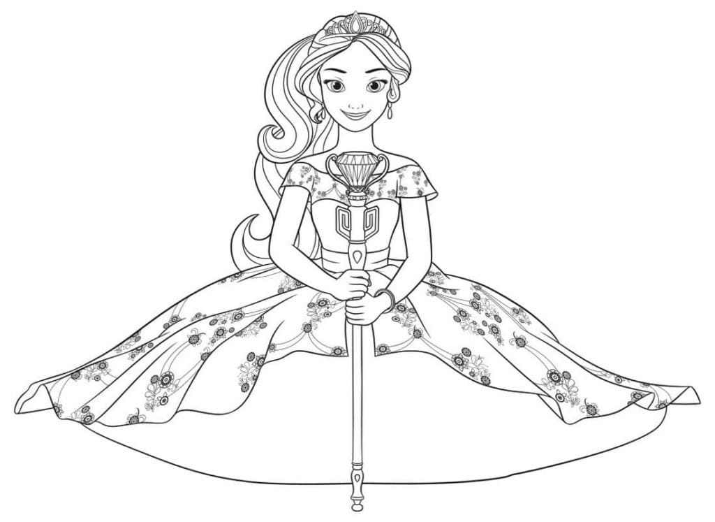 Página para colorir de Elena de Avalor #187253 pertencente à coleção Desenhos Animados e Séries Animadas