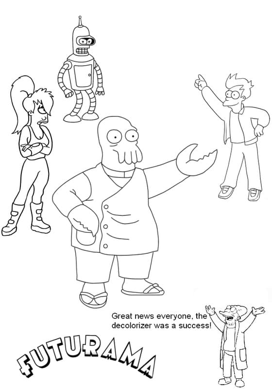 Desenho gratuito Futurama #206529 da colecao Desenhos Animados e Séries Animadas para imprimir