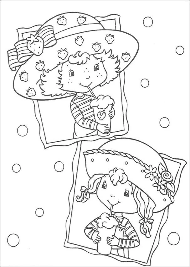 Desenho de Glimmerberry Ball meninas bebendo com canudo para colorir