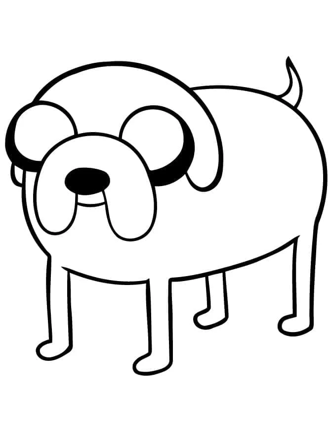 Desenho de Jake o cachorro em pé calmamente para colorir Desenho de Jake o cachorro em pé calmamente para colorir