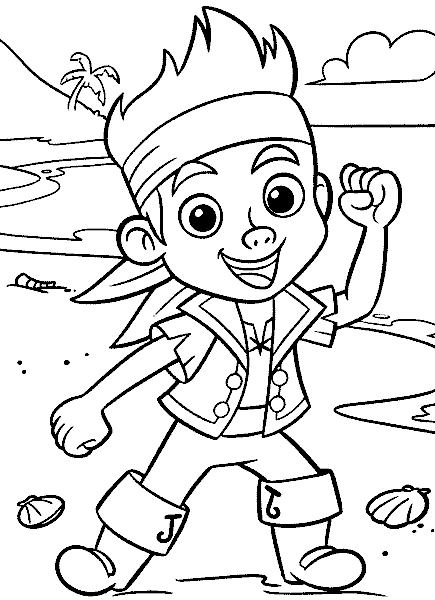 Desenho de Jake em pé orgulhoso na praia para colorir Desenho de Jake em pé orgulhoso na praia para colorir