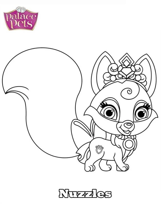 Desenho de Palace Pets Nuzzles de pé com o rabo grande para colorir Desenho de Palace Pets Nuzzles de pé com o rabo grande para colorir
