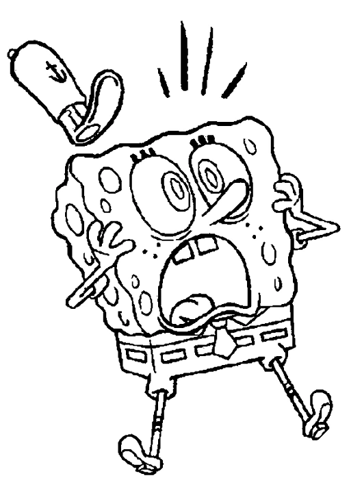 Desenho de SpongeBob SquarePants gritando de susto para colorir Desenho de SpongeBob SquarePants gritando de susto para colorir