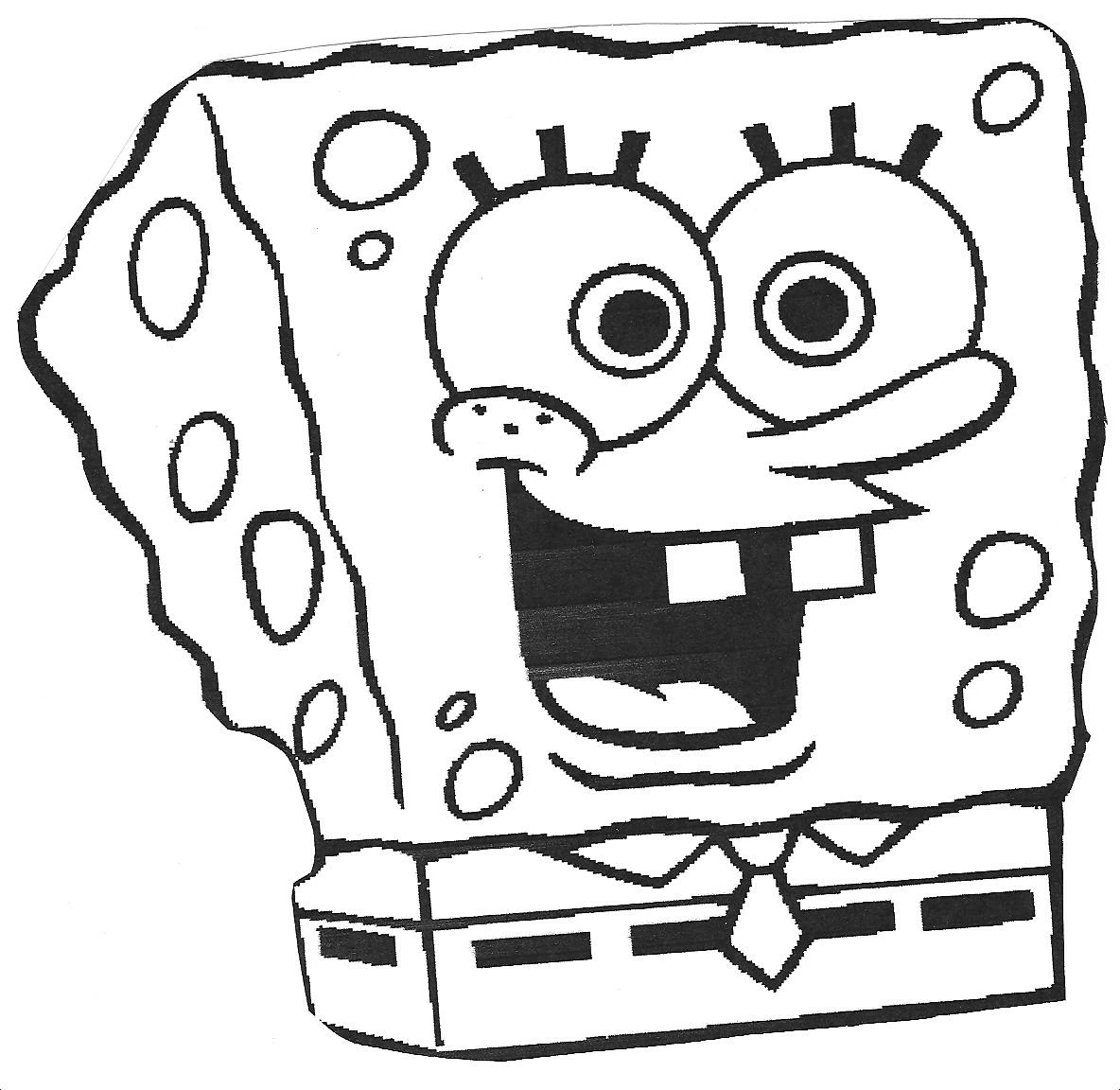 Desenho de SpongeBob SquarePants rosto sorridente de perto para colorir