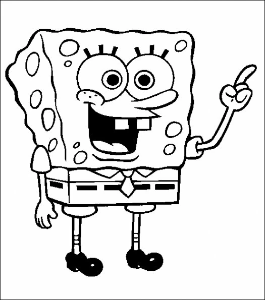 Desenho de SpongeBob SquarePants com o dedo apontado para colorir Desenho de SpongeBob SquarePants com o dedo apontado para colorir