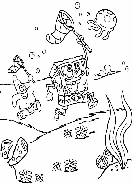 Desenho imprimível de SquareBob SquarePants #33381 para colorir, pertence à coleção Desenhos Animados e Séries Animadas