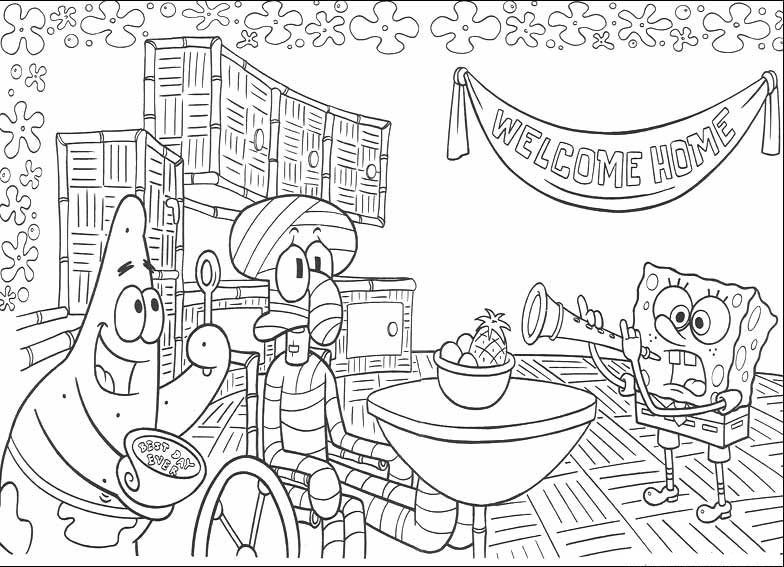 Desenho gratuito SquareBob SquarePants #33588 da colecao Desenhos Animados e Séries Animadas para imprimir
