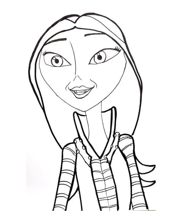 Desenho de Oxana Hauntley retrato sorridente para colorir