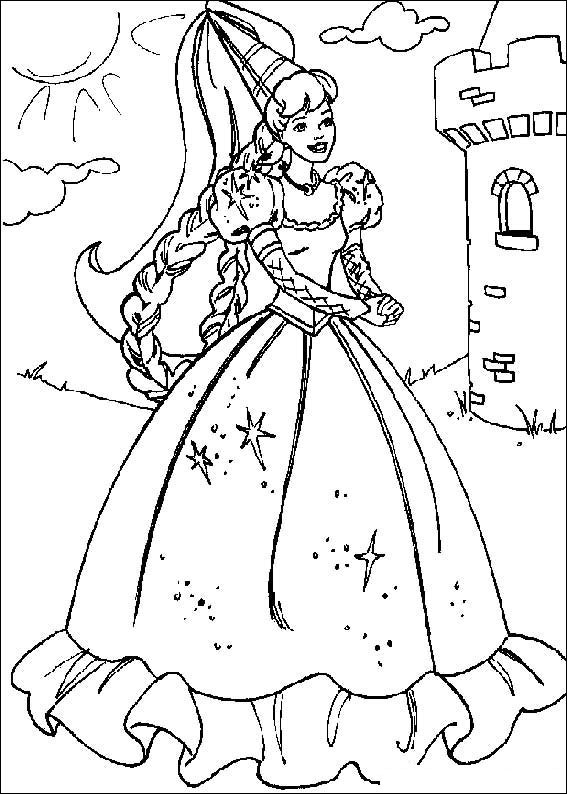 Desenho barbie princesa para colorir!