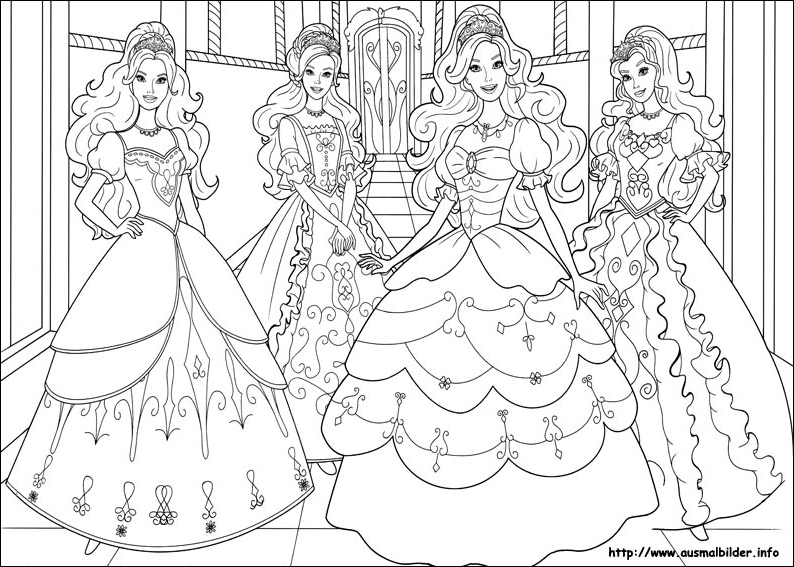 Desenho para colorir barbie e suas amigas!