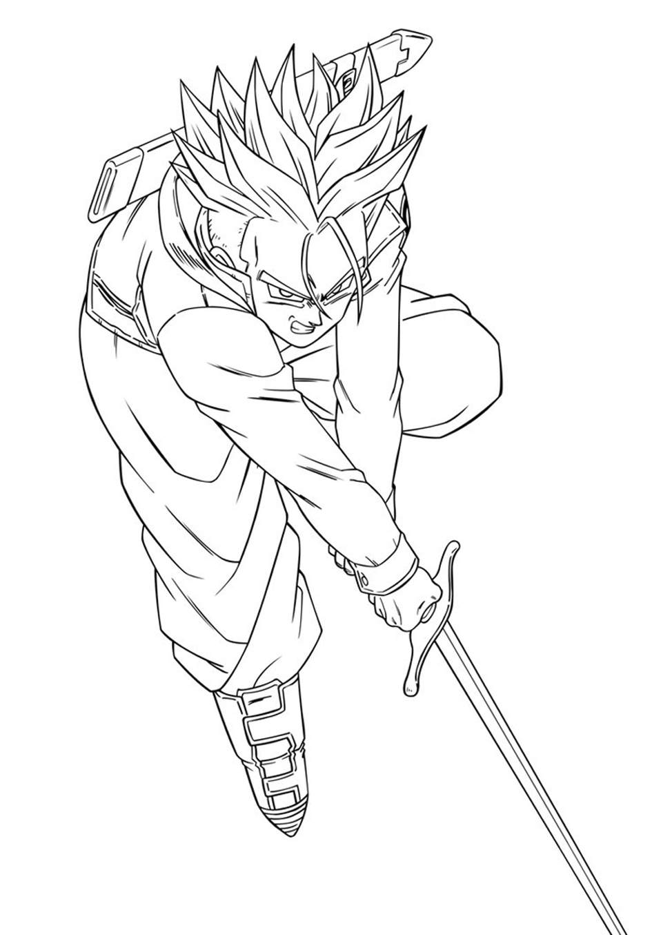 Desenhos para colorir de Dragon Ball Z Trunks - divertidos e