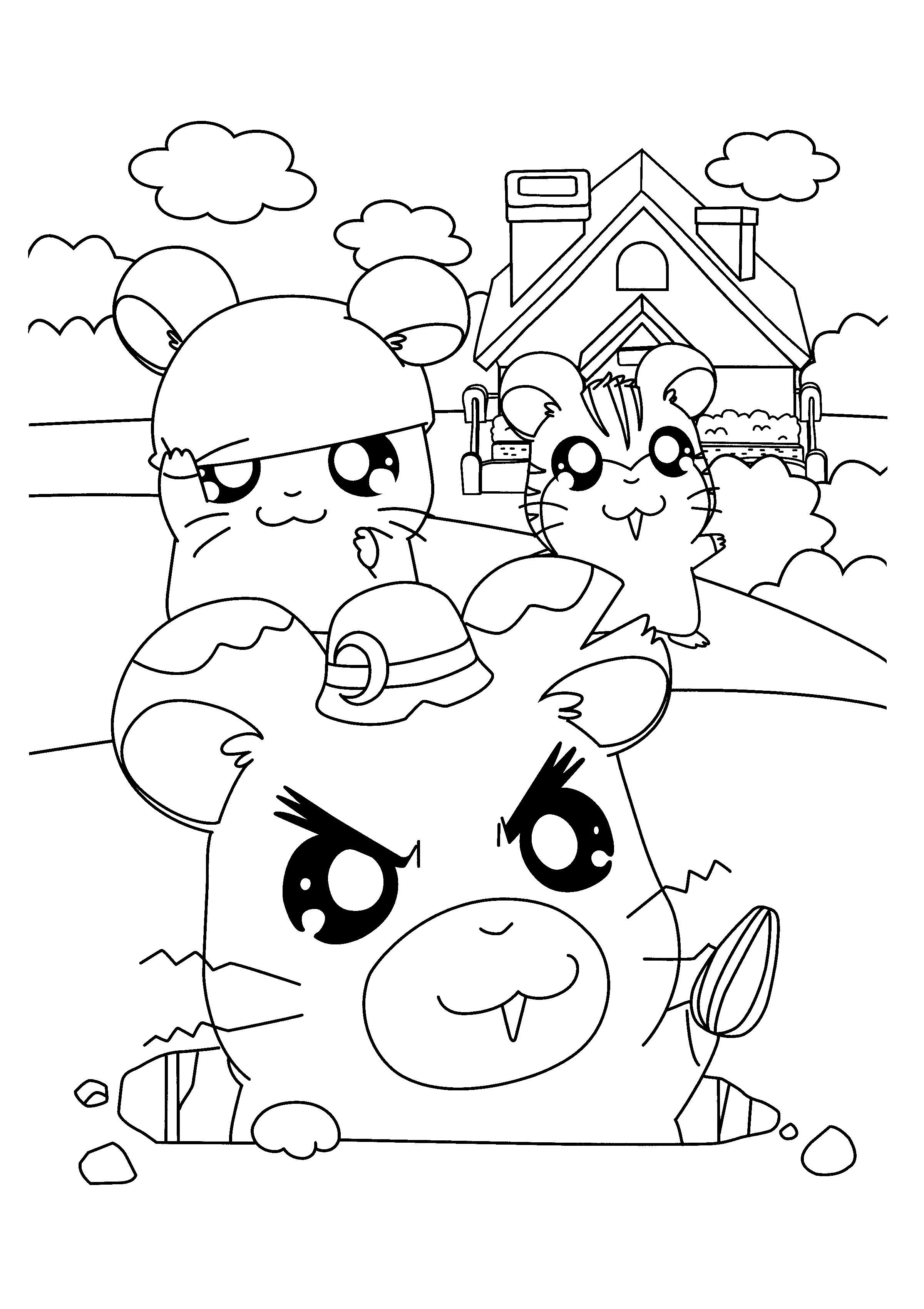 Página para colorir: Hamtaro (desenhos animados) #40027 - Páginas para Colorir Imprimíveis Gratuitamente