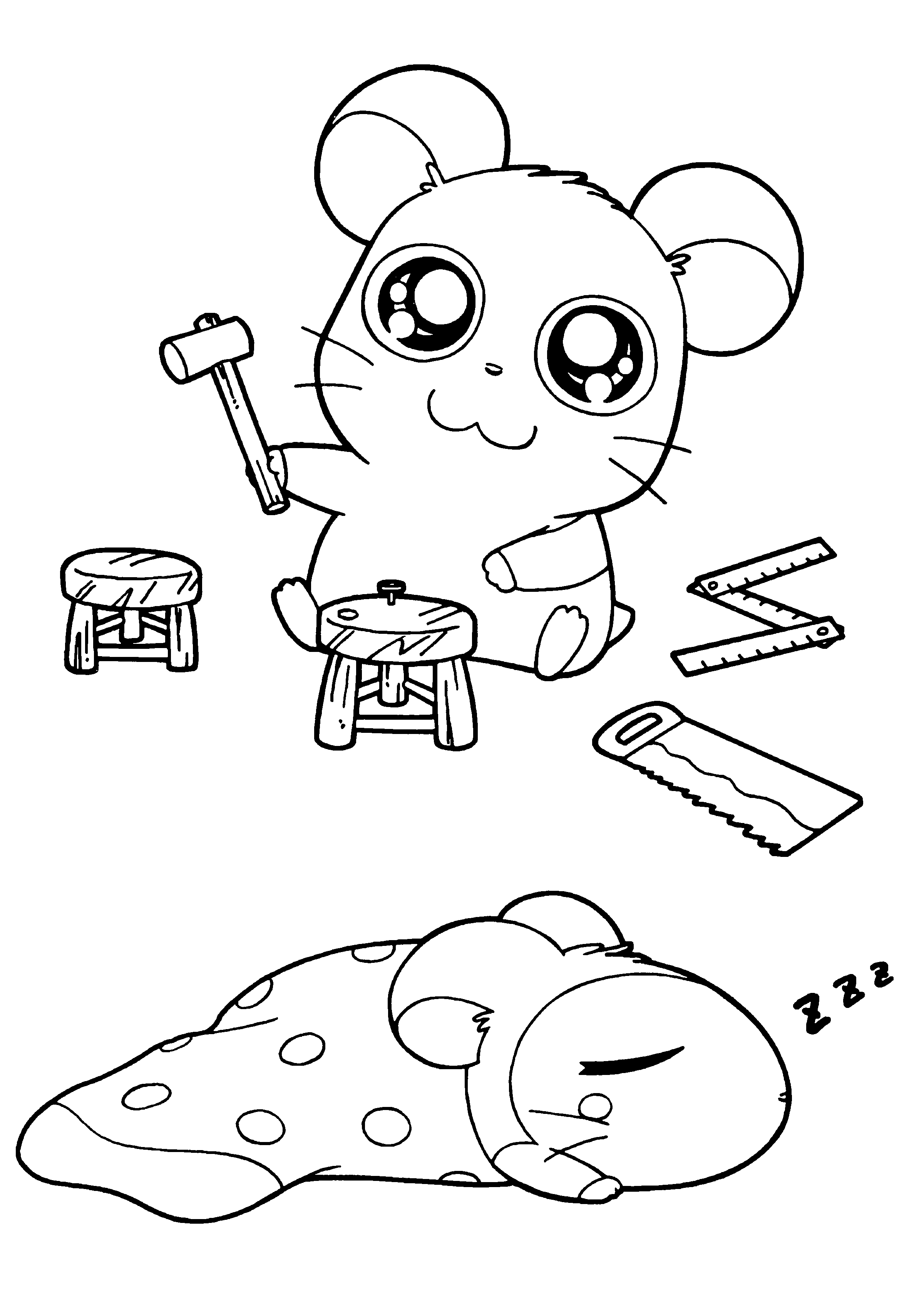 Página para colorir: Hamtaro (desenhos animados) #40112 - Páginas para Colorir Imprimíveis Gratuitamente