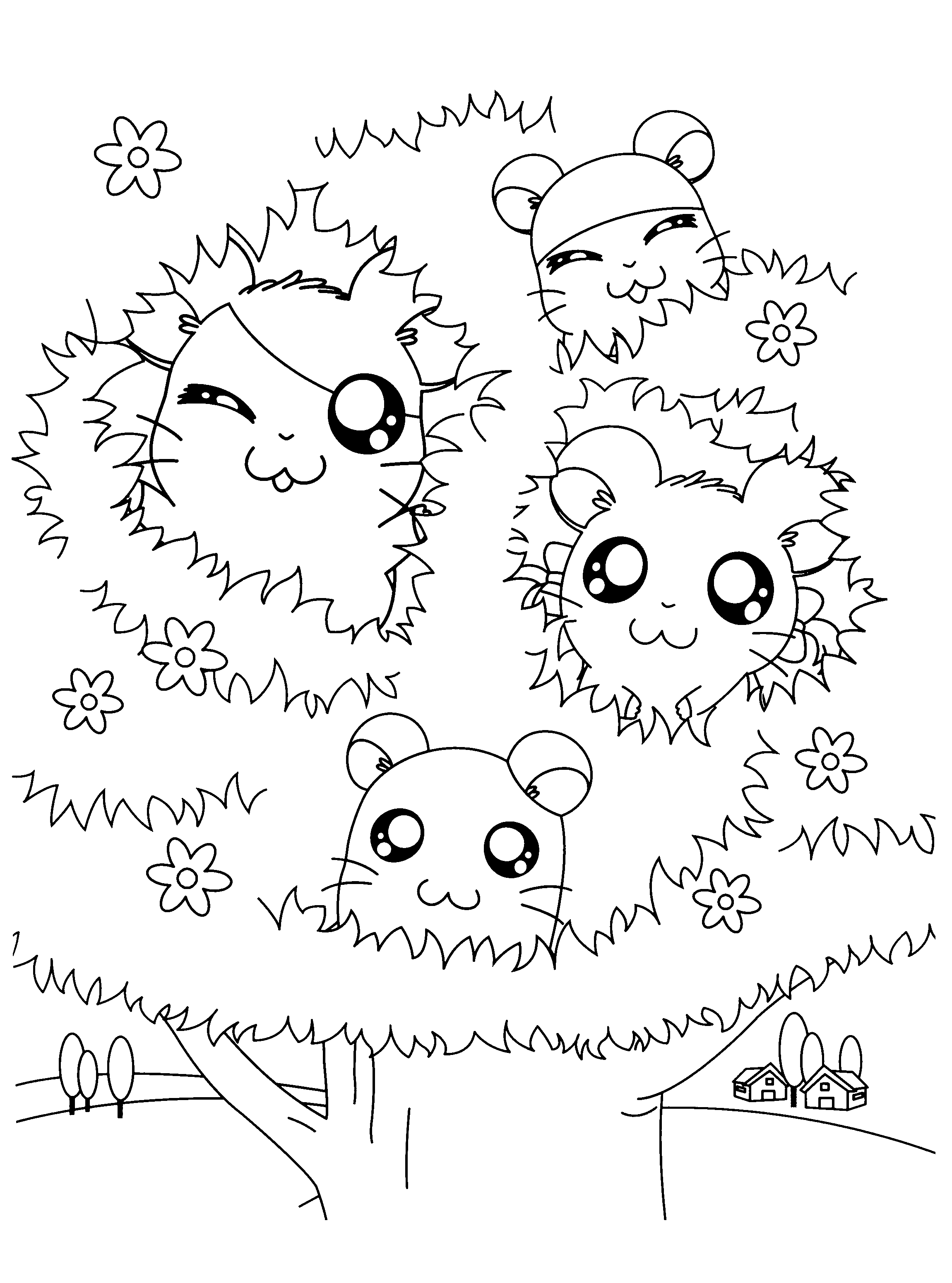 Página para colorir: Hamtaro (desenhos animados) #40192 - Páginas para Colorir Imprimíveis Gratuitamente