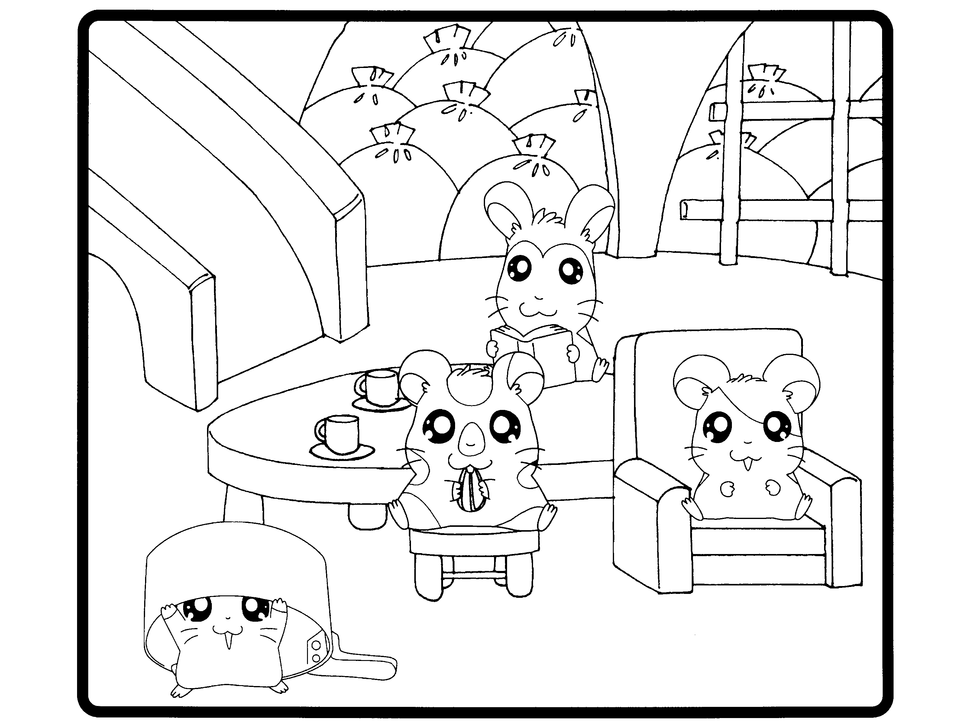 Página para colorir: Hamtaro (desenhos animados) #40201 - Páginas para Colorir Imprimíveis Gratuitamente