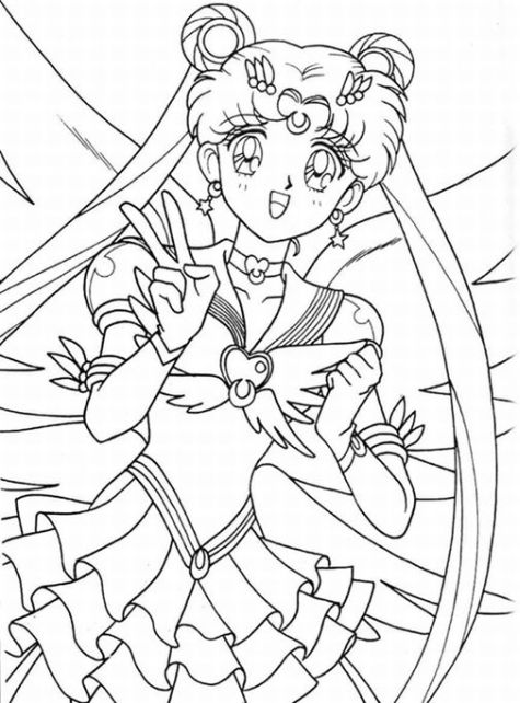 Página para colorir: Sailor Moon (desenhos animados) #50356 - Páginas para Colorir Imprimíveis Gratuitamente
