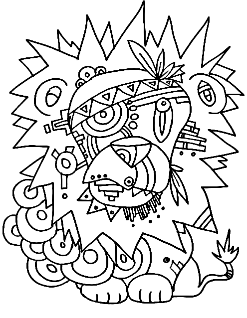 Página para colorir: mitologia asteca (deuses e deusas) #111719 - Páginas para Colorir Imprimíveis Gratuitamente