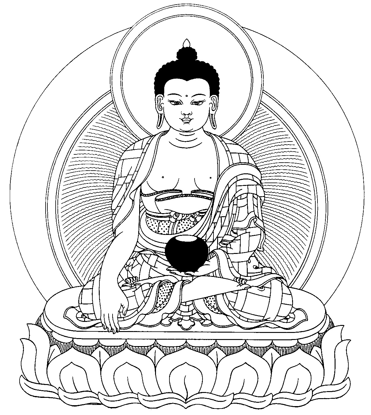Página para colorir: Mitologia hindu: Buda (deuses e deusas) #89512 - Páginas para Colorir Imprimíveis Gratuitamente