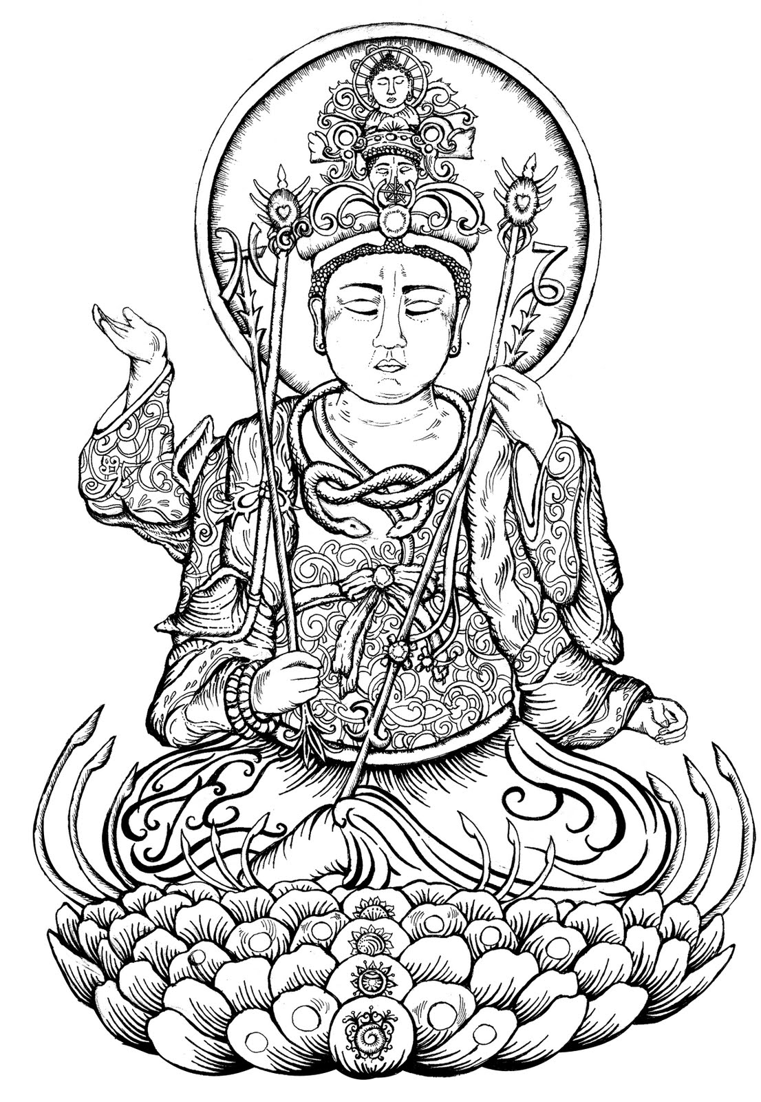 Página para colorir: Mitologia hindu: Buda (deuses e deusas) #89558 - Páginas para Colorir Imprimíveis Gratuitamente
