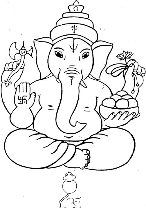 Página para colorir: Mitologia Hindu: Ganesh (deuses e deusas) #96850 - Páginas para Colorir Imprimíveis Gratuitamente