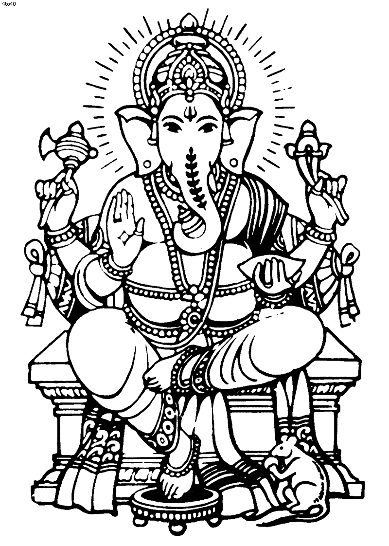 Página para colorir: Mitologia Hindu: Ganesh (deuses e deusas) #96854 - Páginas para Colorir Imprimíveis Gratuitamente