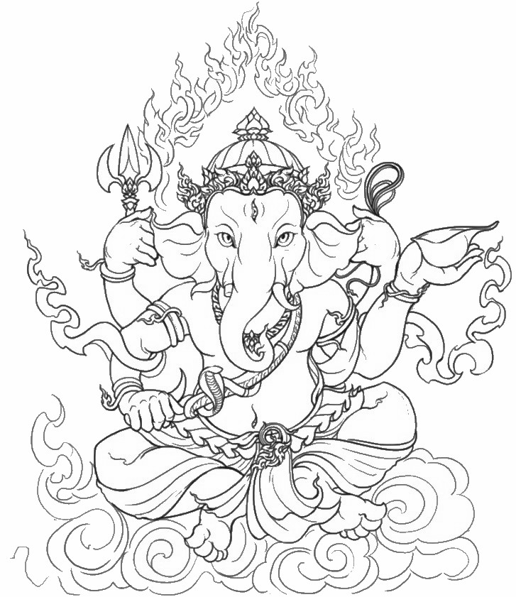 Página para colorir: Mitologia Hindu: Ganesh (deuses e deusas) #96902 - Páginas para Colorir Imprimíveis Gratuitamente