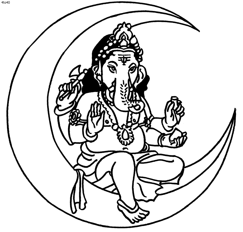 Página para colorir: Mitologia Hindu: Ganesh (deuses e deusas) #96903 - Páginas para Colorir Imprimíveis Gratuitamente