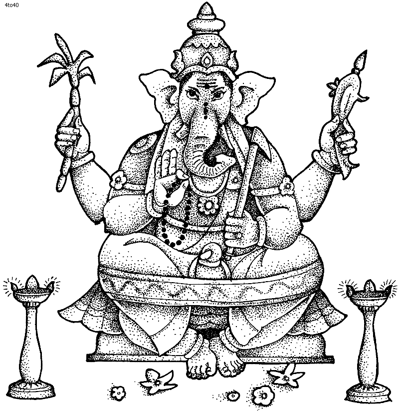 Página para colorir: Mitologia Hindu: Ganesh (deuses e deusas) #96914 - Páginas para Colorir Imprimíveis Gratuitamente