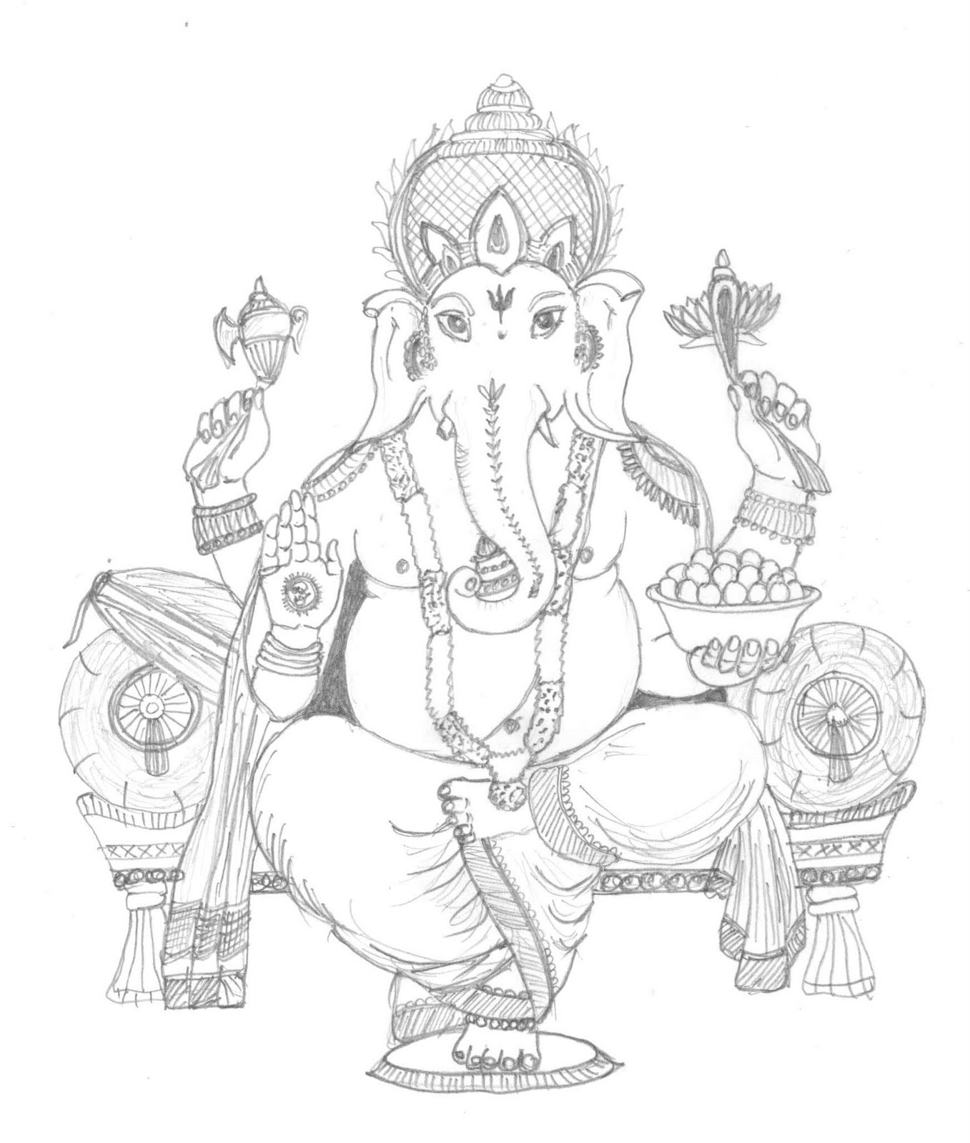 Página para colorir: Mitologia Hindu: Ganesh (deuses e deusas) #97030 - Páginas para Colorir Imprimíveis Gratuitamente