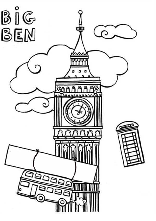 Desenho gratuito Big Ben #184900 da colecao Edifícios e Arquitetura para imprimir
