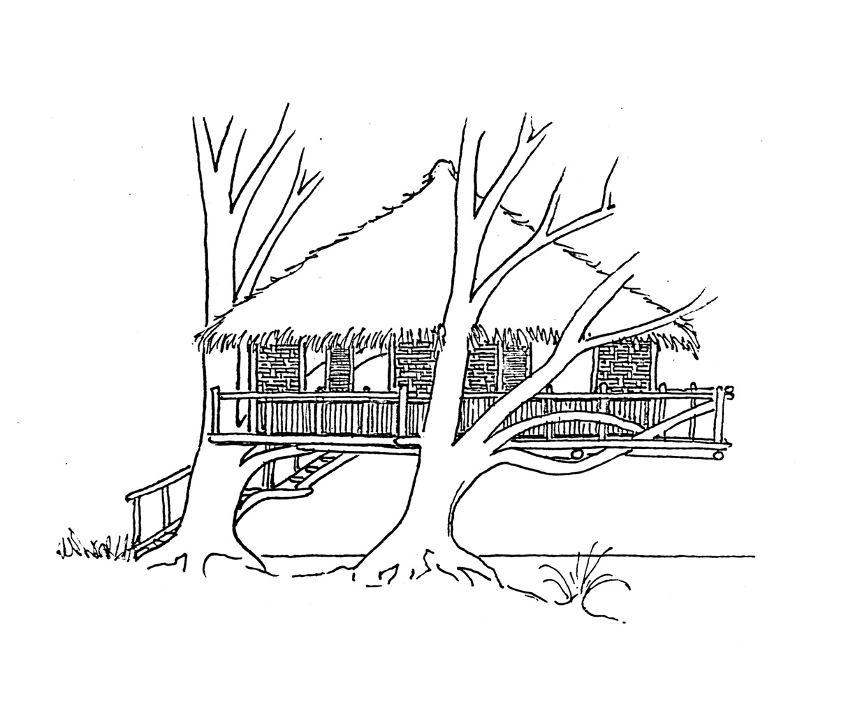 Página para colorir: casa na árvore (Edifícios e Arquitetura) #66040 - Páginas para Colorir Imprimíveis Gratuitamente