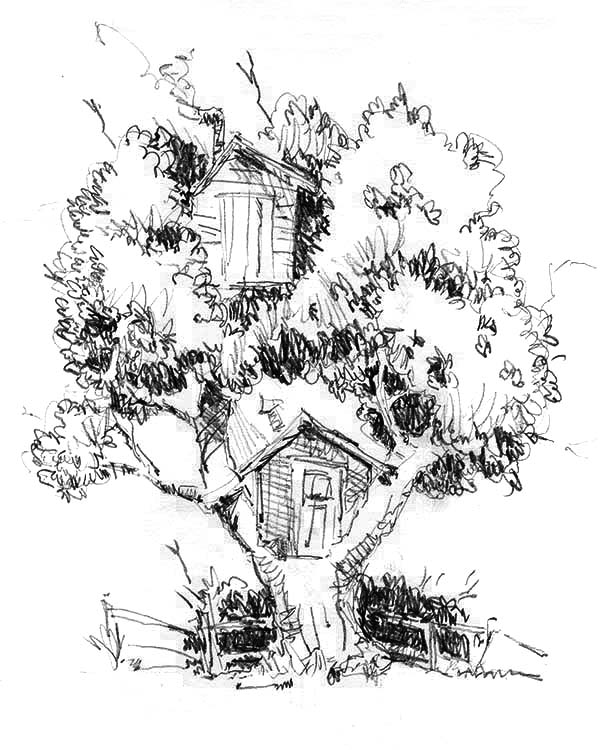 Página para colorir: casa na árvore (Edifícios e Arquitetura) #66084 - Páginas para Colorir Imprimíveis Gratuitamente